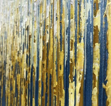 金 Painting - 青い金色の雨水の壁の装飾の詳細
